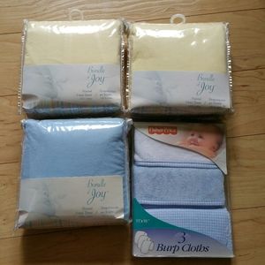 Baby bundle! Flannel sheets and burp cloths NEW